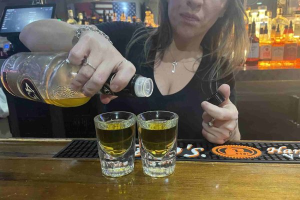 Pouring a Little Beer Shot at Orion Sports Bar OSB Lake Orion