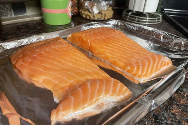 Salmon on Baking Sheet