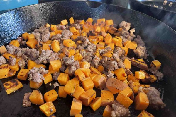 Sausage Mixed with Sweet Potato