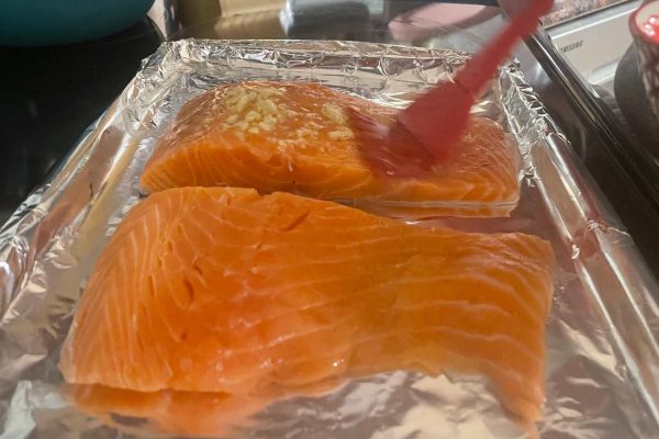Coating Salmon with Mix