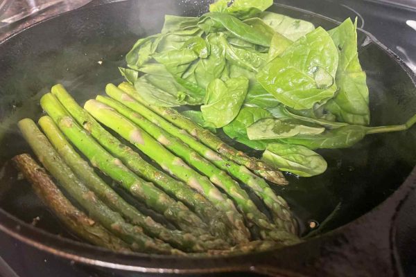 Cooking Asparagus and Spinach